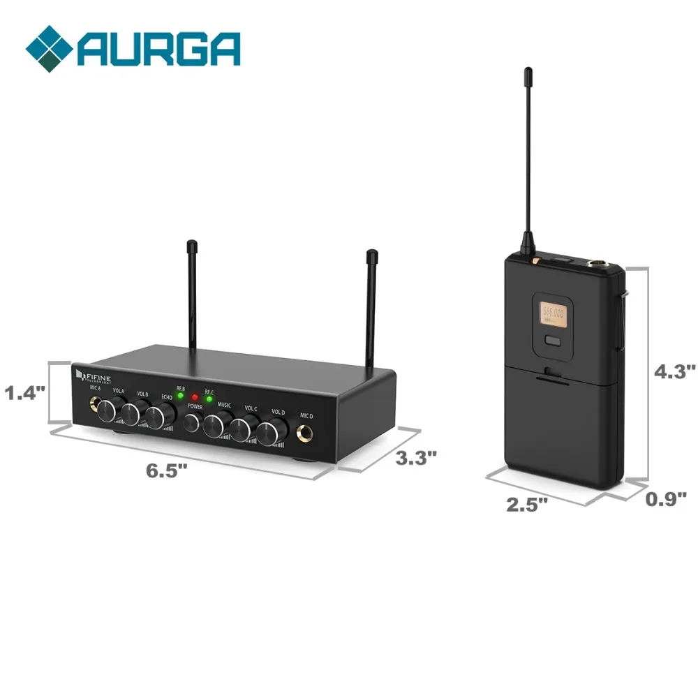 

UHF Wireless Microphone System with 2 Headsets&Lapel Lavalier Mic&receiver Free Your hands for Teaching Speech show darma K038-1