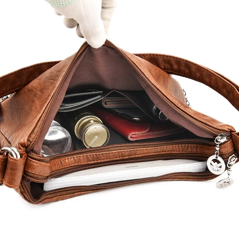 

Vintage Women Bag Fashion Brand Women's Bag Leather Messenger Bag Designer Shoulder Bag Women's Handbag Large Ladies Purse