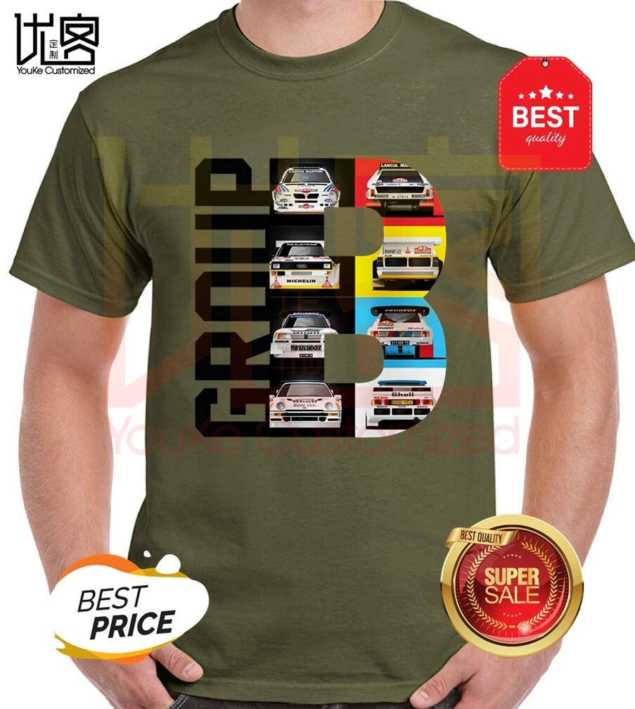 Футболка ралли Group B WRC с принтом история мира и машинки мужские женские топы из 100%