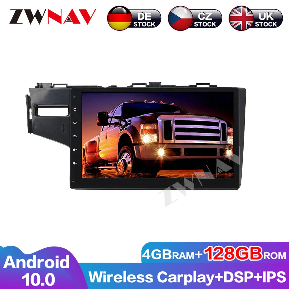

Screen Car DVD Player 4G+128G Carplay Radio Android 10 Audio Navigations GPS For Honda Fit 2014-2015 Head Unit Multimedia