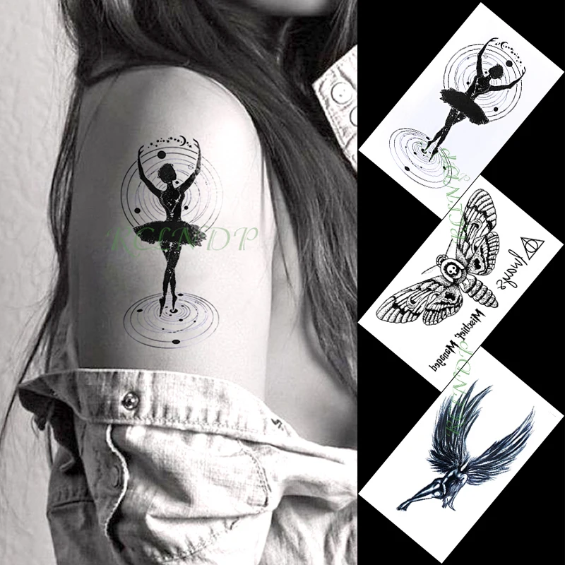 

Waterproof Temporary Tattoo Sticker angel wings bird feather letter small art tatto flash tatoo fake tattoos for women men kid
