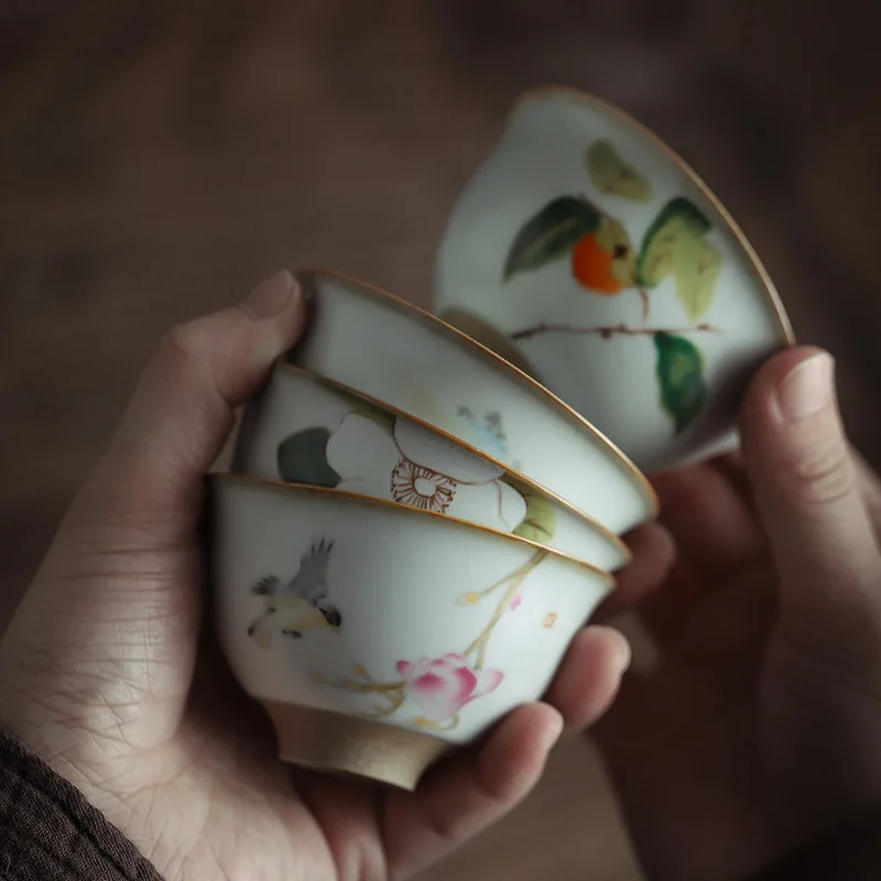 

Ceramic Kung Fu Tea Cup, Large Tea Bowl, Ru Kiln, Tea Cup