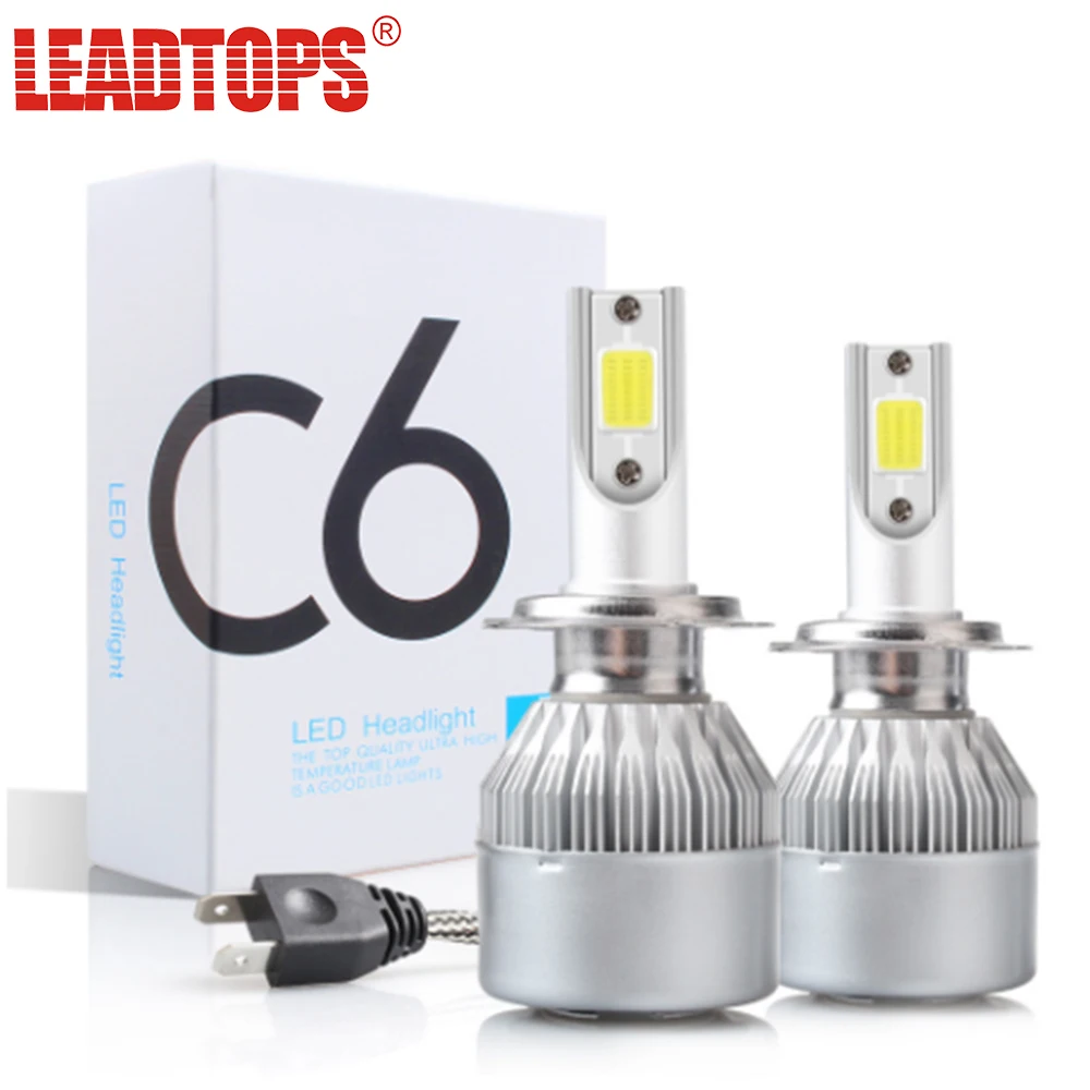 

LEADTOPS C6 2PCS H7 LED H4 H1 Auto Headlamps H3 880 9005 9006 Headlight Bulbs 3000K 6000K 8000K Super Bright Lamp Fog Light CJ