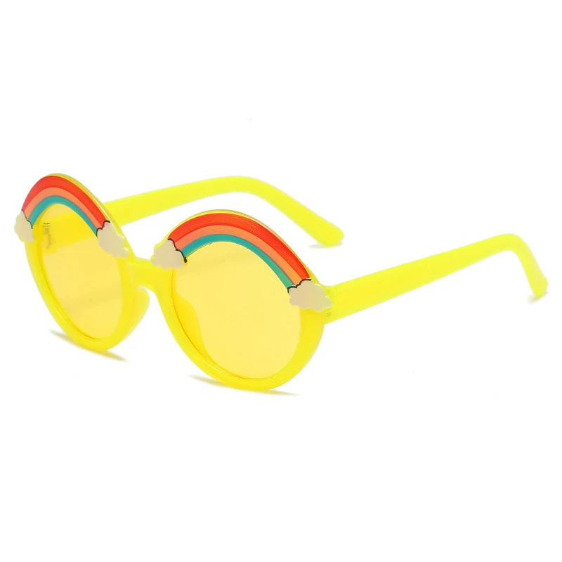 Round Sunglasses Kids Rainbow Sun Glasses Girls Children Colorful Eye Lenses Baby Shades Boys Yellow Eyeglasses Driver Goggles | Аксессуары