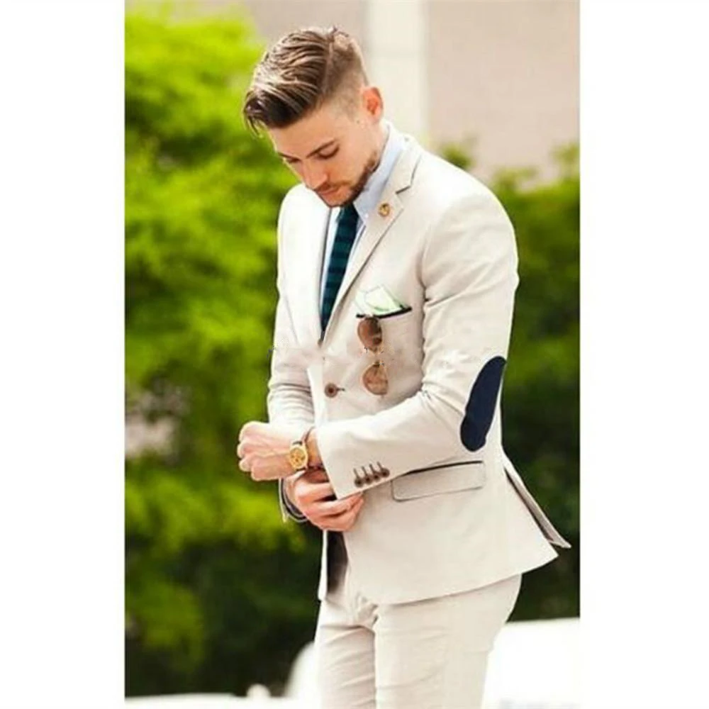 Men's single button point lapel suit men's prom patty tuxedo slim satin groom wedding suit two-piece suit