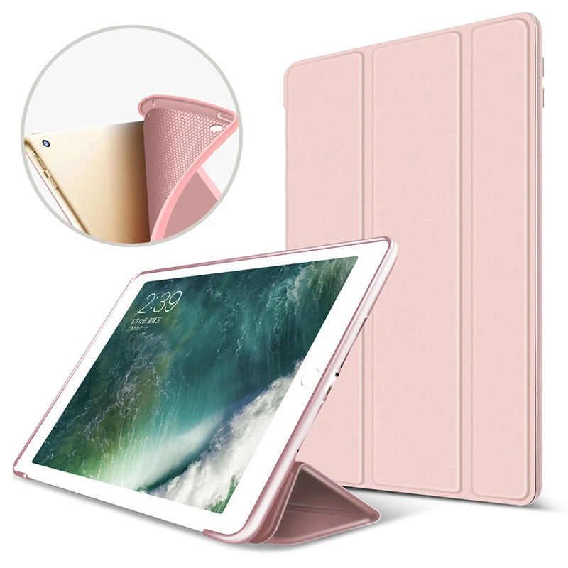 

Case For iPad Pro 11 12.9 2020 10.5 9.7 2017 PU Leather Smart Cover For iPad Air 3 10.2 mini 5 2019 Silicone Honeycomb Back Case