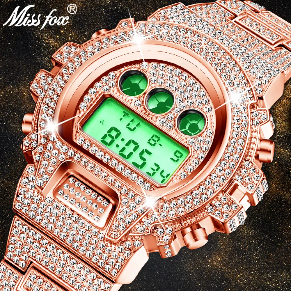 

MISSFOX G Style Shock Men Luxury Watch 30M Waterproof Wristwatch LED Rose Gold Clock Luxury Watch Male Xfcs Relogios Masculino