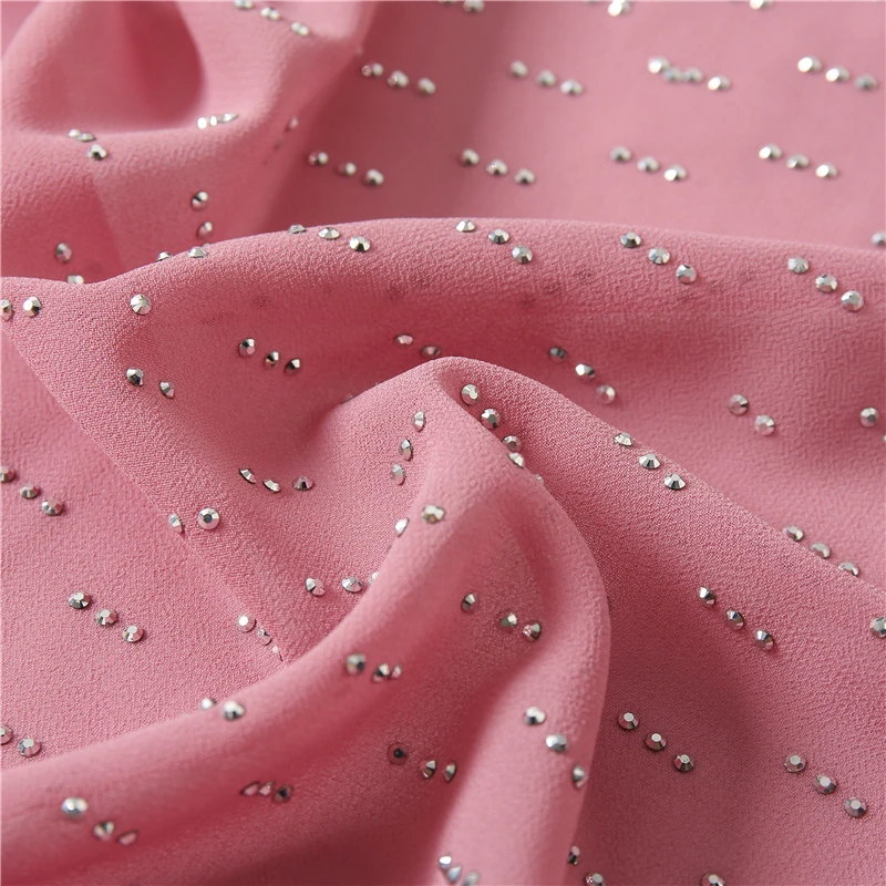 

Heavy Bubble Chiffon Scarf hijab women solid Diamond headband muslim under scarves shawl wrap bandana 180cm*70cm foulard 26color