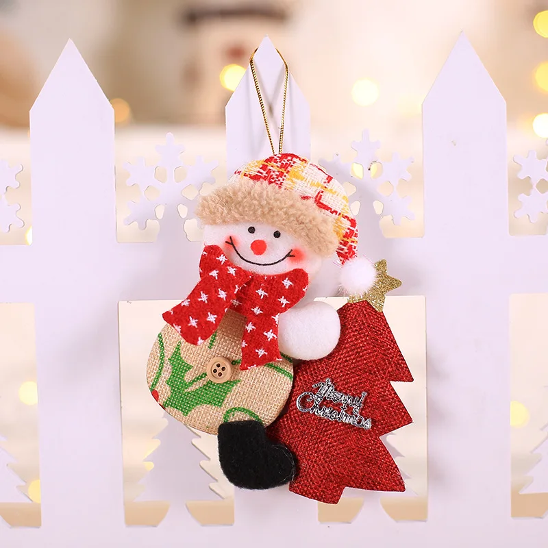 tree snowman ETya Рождественское украшение Санта Клаус держать подарочную коробку куклы для рождественские украшения для дома Дерево Подвески Игрушки год висячие украшения детский подарок - Цвет: tree snowman