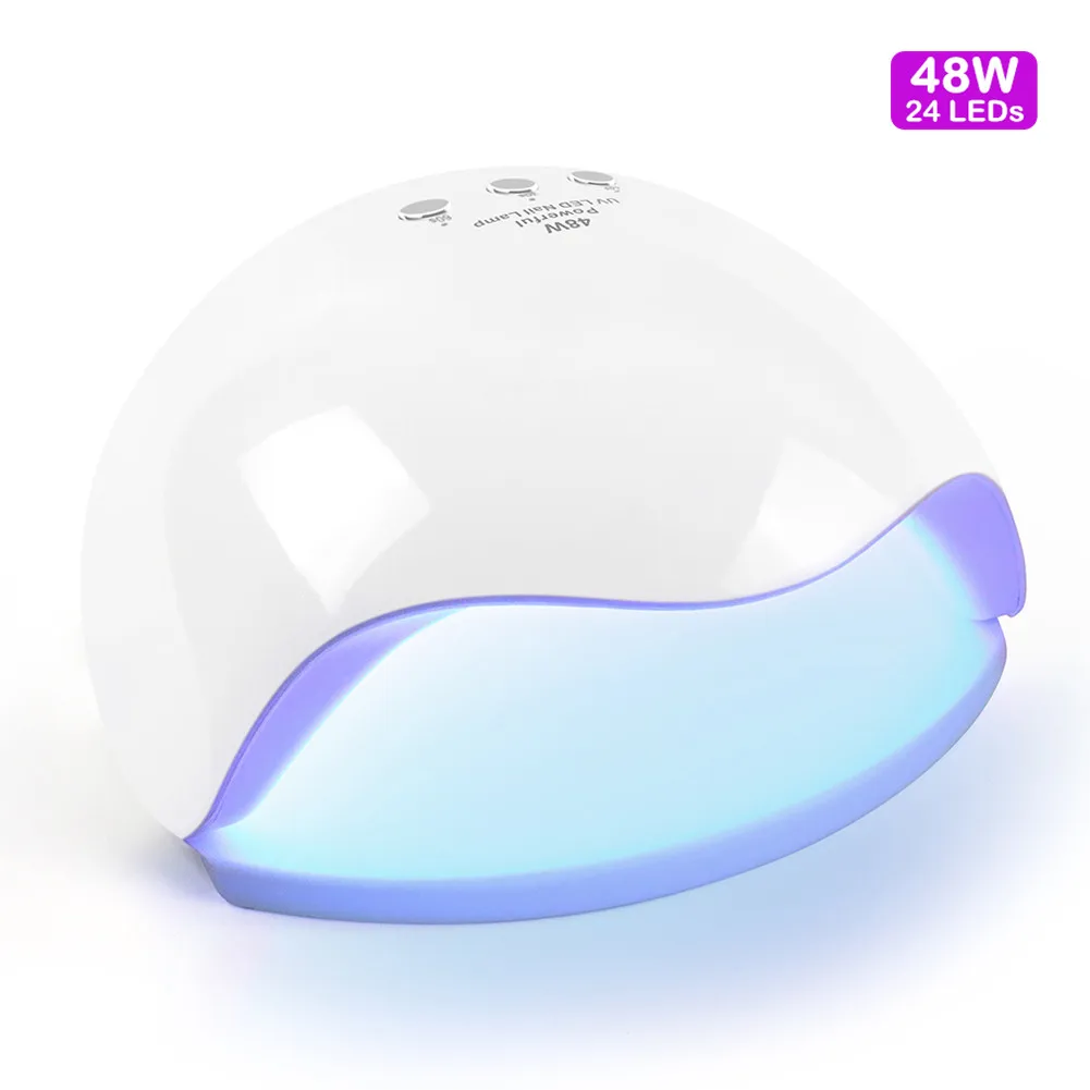 48W 24LEDS White 24/36/80 Вт УФ светодиодная лампа для ногтей Сушилка для ногтей гель лак 12/36 СИД УФ лампа для ногтей машина для отверждения 60 s/120 s таймер разъем USB - Цвет: 48W 24LEDS White