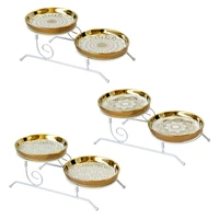 decorative cake serving tray round 2 layer cake stand candy presentation metal rack supplies home decoration