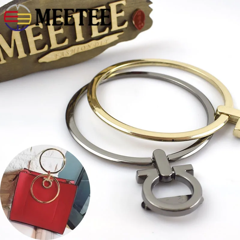 

NEW Sale Promotion Bags Garment Lace Plating Rings 2pcs Diy Round Handles Luggage Hardware Accessories Metal Handle Bag F7-58