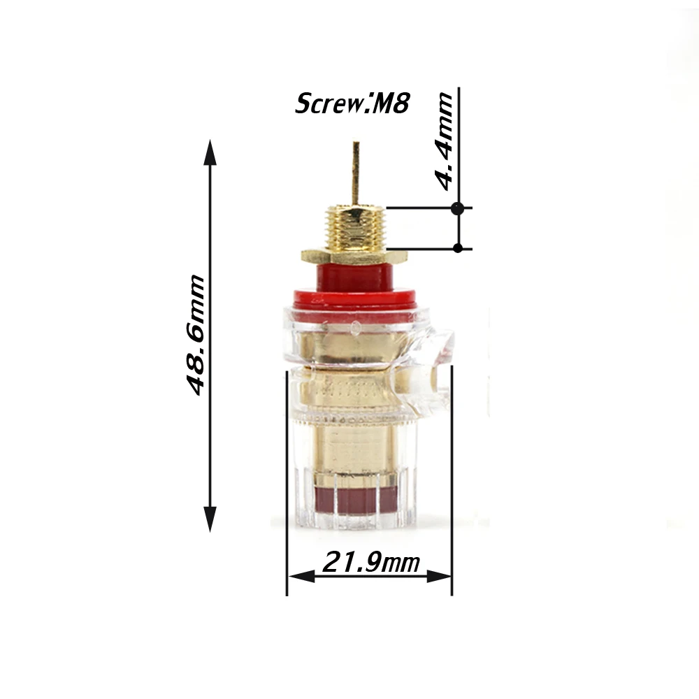 4 шт./лот позолоченная латунная Винтовая клемма гнездовая Клемма вилка типа банан