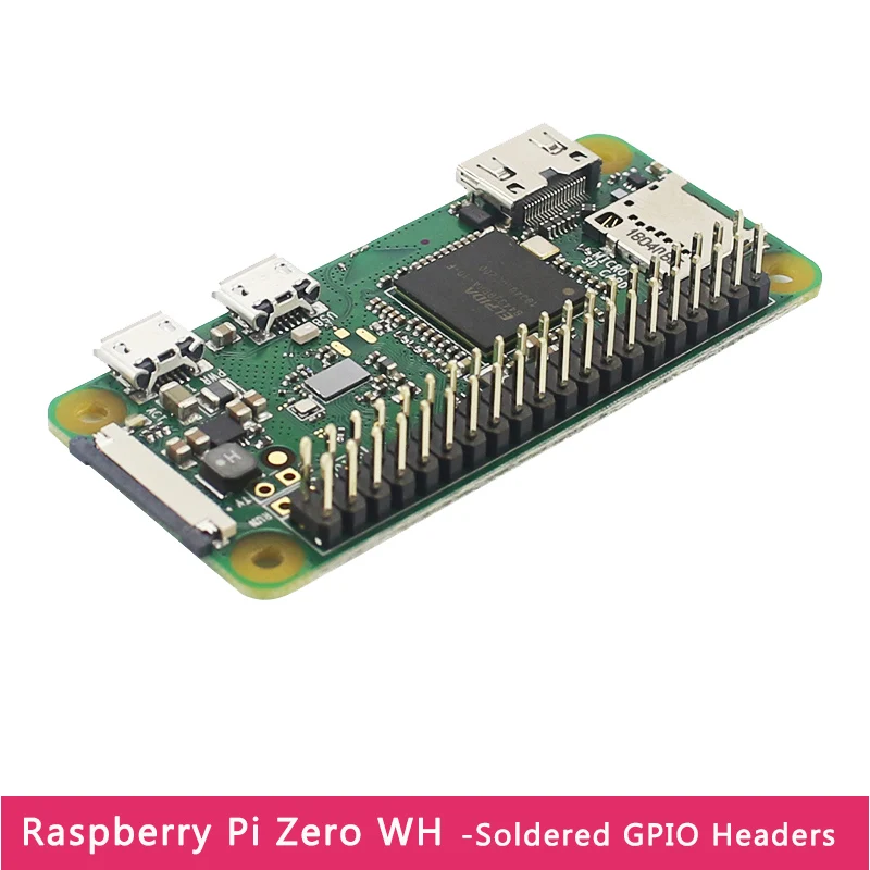 

Предварительно сварной процессор Raspberry Pi Zero W 512M RAM 1 ГГц, Wi-Fi и Bluetooth, 40-контактный разъем GPIO, версия заголовка Raspberry Pi Zero W H