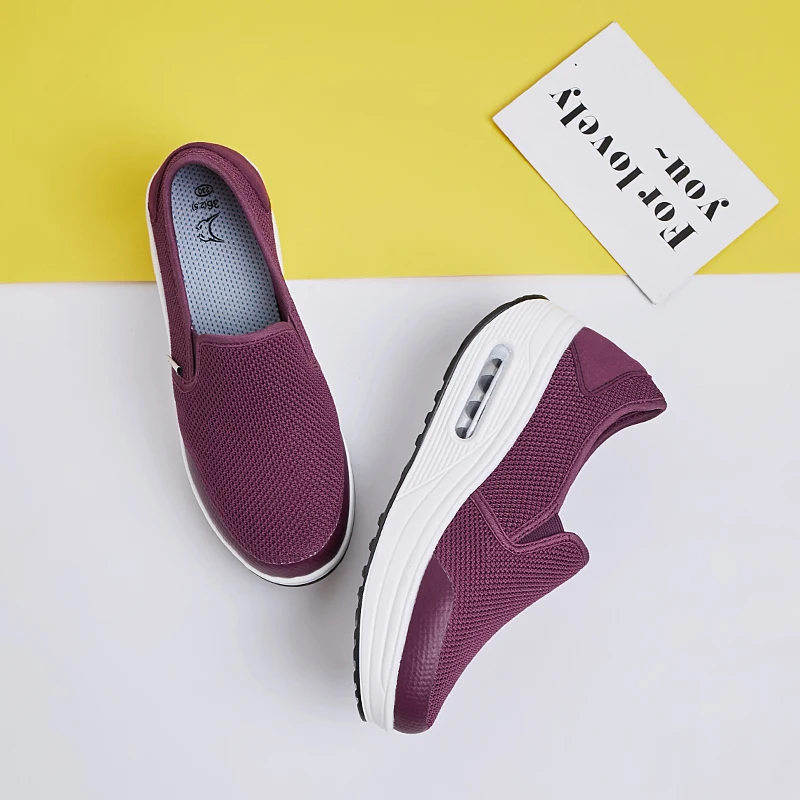 Дышащие тканевые кроссовки для фитнеса увеличивающие рост женская обувь качели