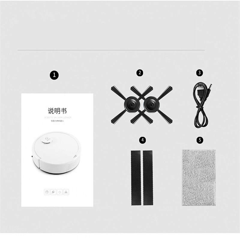 

3-in-1 2000Pa Automatic Cleaning Robot Cleaner 450ML Portable Dust Box 3000mAh Smart Touch Vacuum Cleaner for Home Office