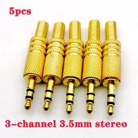 5pcs 3 5mm3 pole stereo metal plug connector 3 5 plug jack adapter with soldering wire terminals 3 5mm stereo plug