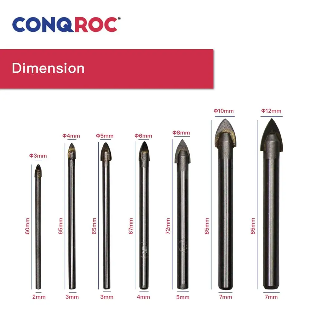 Набор стеклянных Сверл С наконечниками из сплава 7 шт. набор сверл для стеклянной
