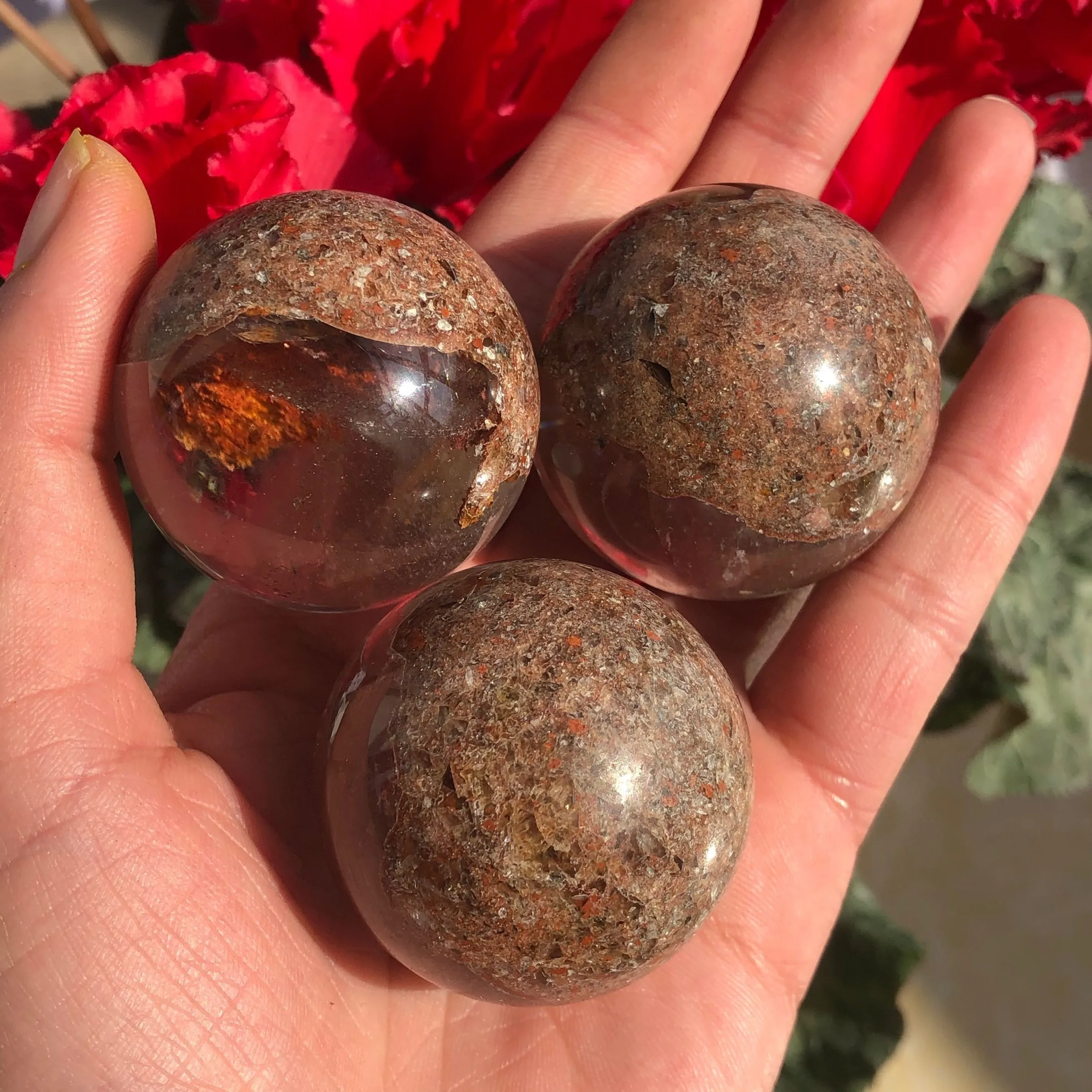 

Natural crystal green ghost crystal ball reiki healing decoration gift