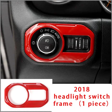 

Красная рамка переключателя фары для Jeep Wrangler 18-20, хромированная молдинговая отделка, 1 шт.