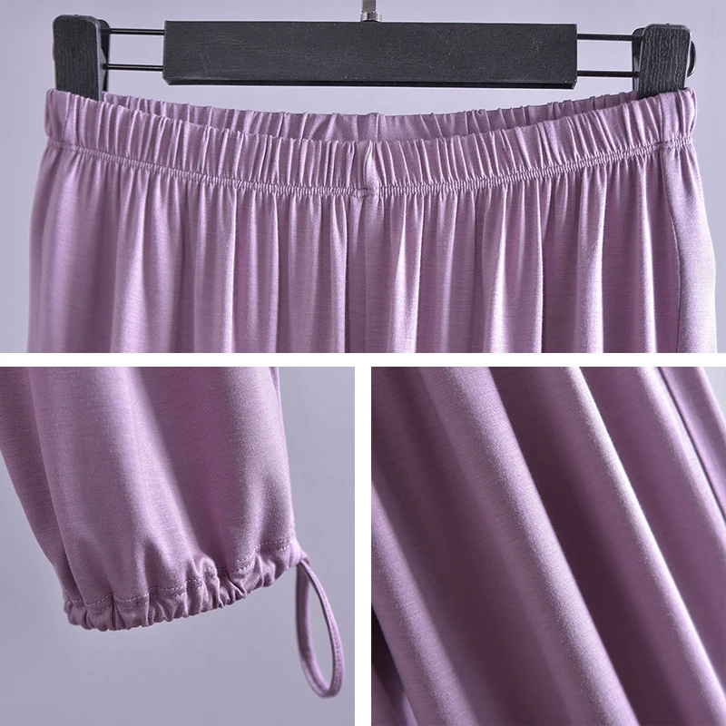 Брюки Женские однотонные с широкими штанинами свободные штаны до щиколотки