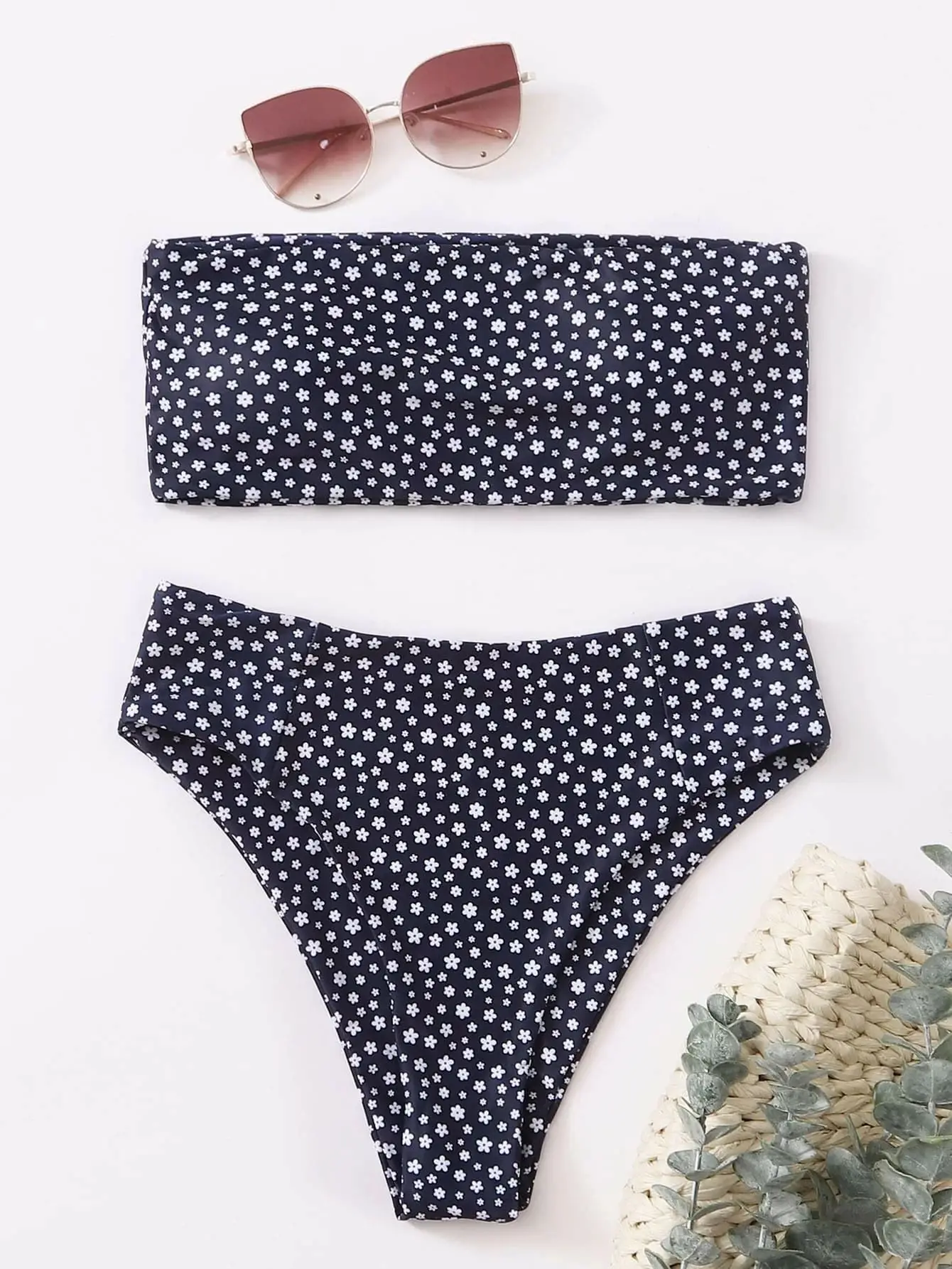 Для женщин 2 шт. бандо Бикини купальники со змеиным рисунком в горошек Купальники