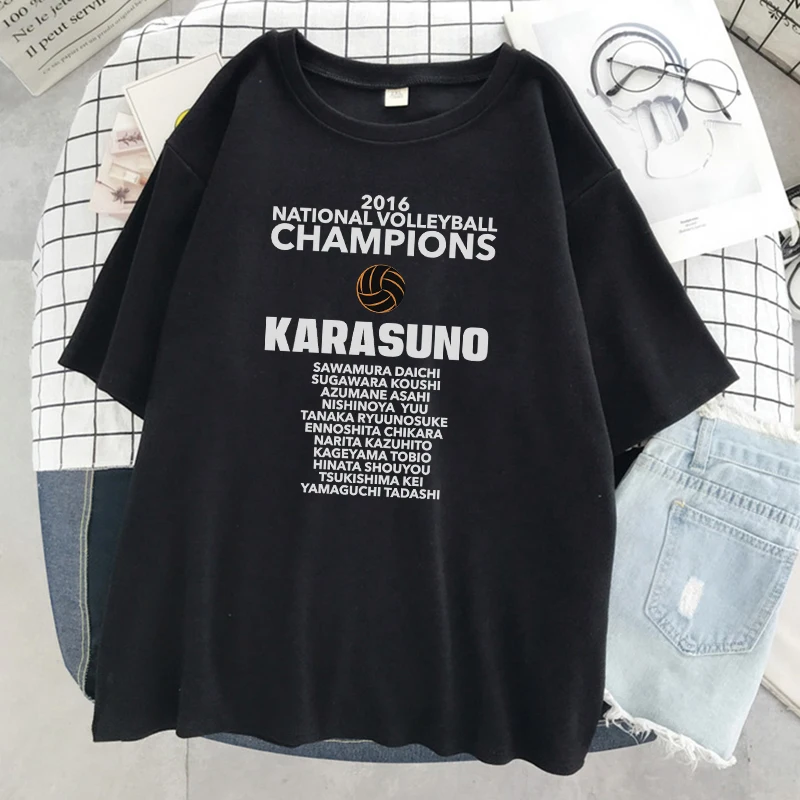 

Anime Haikyuu Karasuno Harajuku Style Print T-Shirts Women Soft Breathable Tee Summer Quality Tshirt Casual Loose T Shirt Female