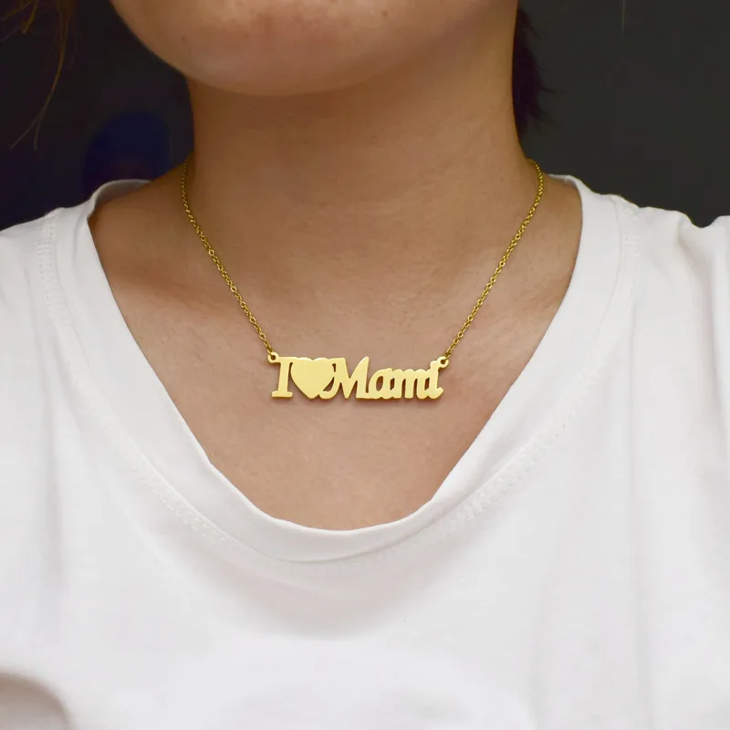 

European and American new style, I love Mama necklace simple creative letter Mama pendant