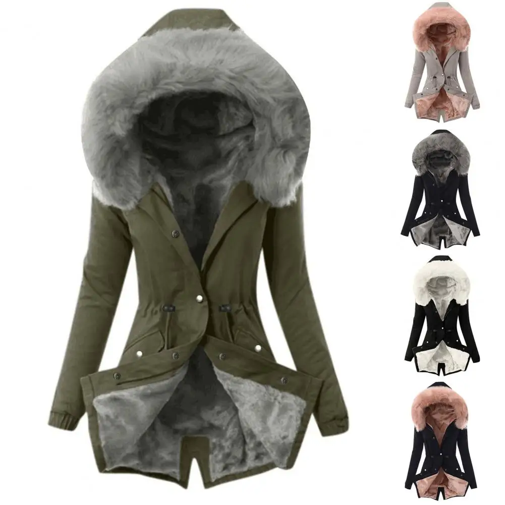 Женская верхняя одежда уютное Женское пальто из смеси хлопка с плюшевой