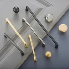 Золото дверные ручки для мебели, черный выдвижной ящик для кухонного шкафа, сплав цинковые ручки, фурнитура