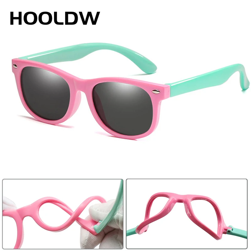 

HOOLDW Polarized Kids Sunglasses TR90 Boys Girls Sun Glasses Children Baby Silicone Safety Glasses UV400 Eyewear oculos de sol