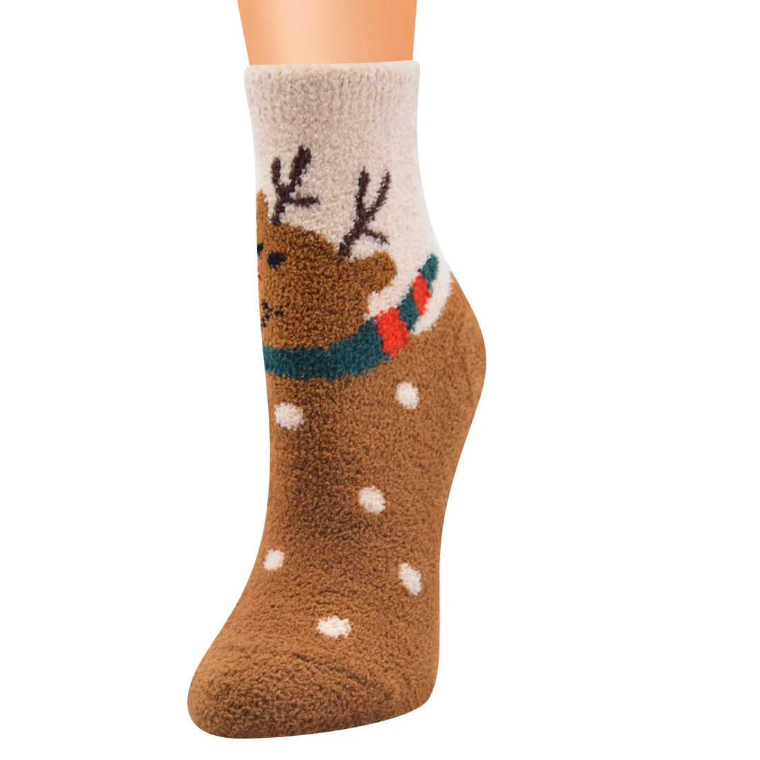 Christmas Stockings Women's Christmas Sock 10 PAIRS Coral Velvet Santa Claus Stockings Christmas Women's Sock