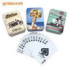 2 компл.лот Горячее предложение Высокое Качество жестяная коробка ПВХ Техасский Холдем Водонепроницаемый пластиковые игральные карты креативные Носки с рисунком; Рождественский подарок для настольной игры