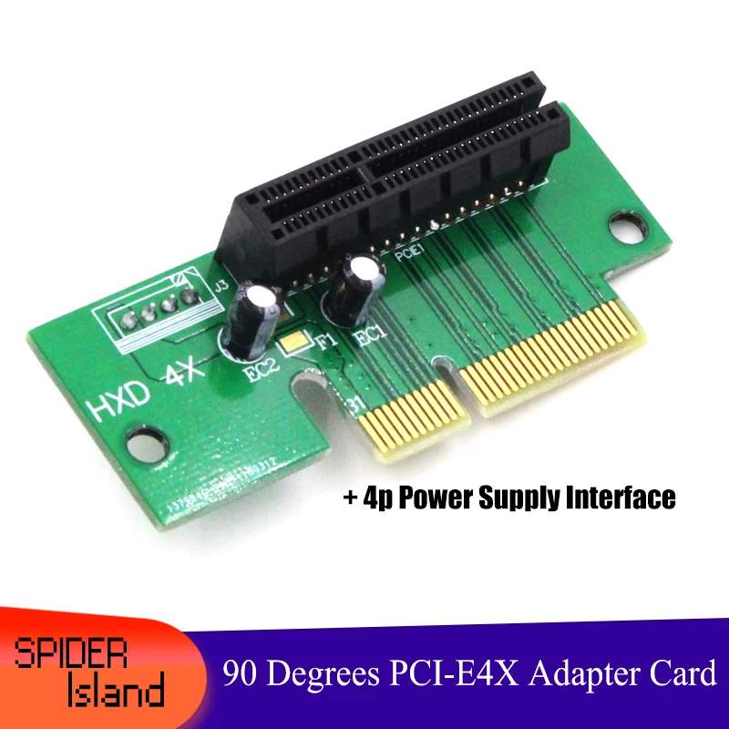 PCI E4X адаптер конвертер карты разъем 90 градусов E карта с 4Pin питание интерфейс