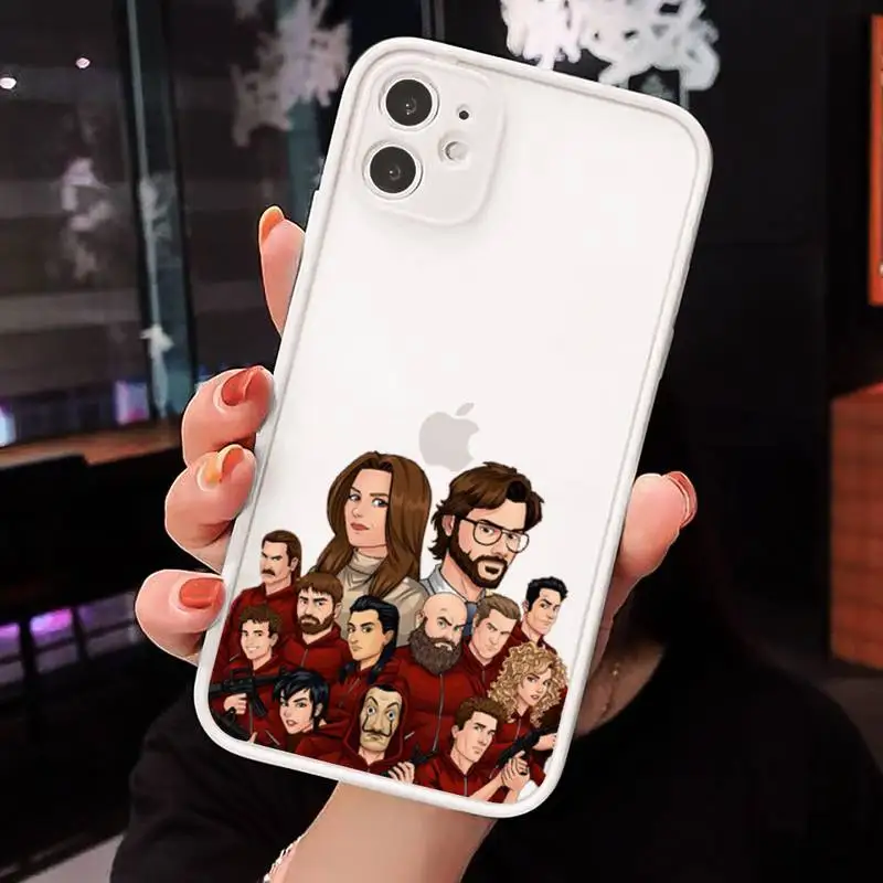 

la casa de papel Money Heist House Paper Phone Cases Matte Transparent for iPhone 7 8 11 12 s mini pro X XS XR MAX Plus cover