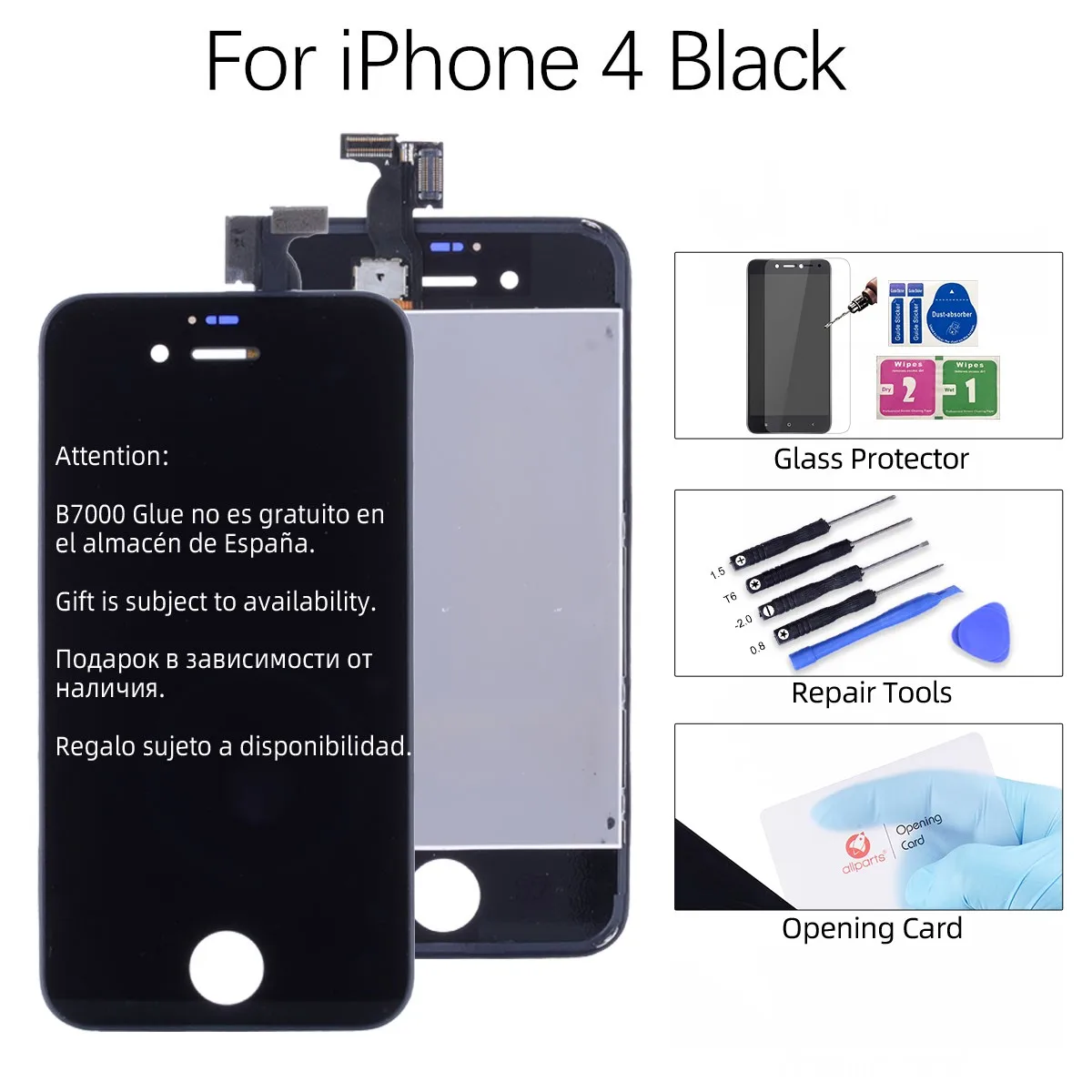 AAA OEM Дисплей для iPhone 5S LCD в сборе с тачскрином на рамке For iPhone 5 LCD for iPhone 4 4S 5C черный белый - Цвет: Black for 4G