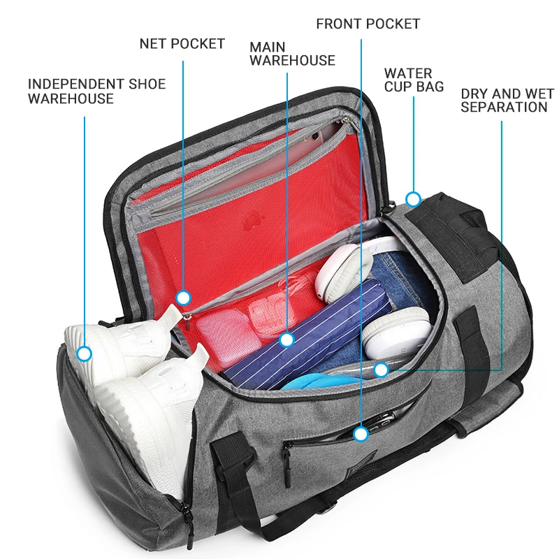 Холщовый дорожный рюкзак унисекс большая сумка из ткани Оксфорд для ручной клади