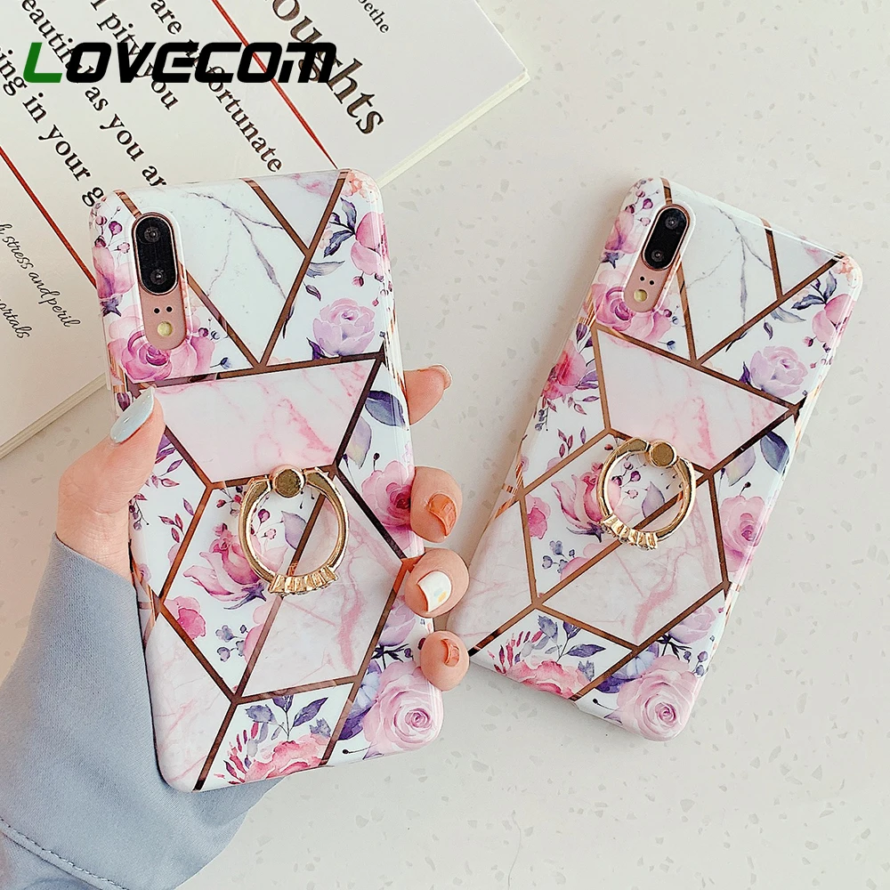 LOVECOM Ретро цветок соединение Кольцо держатель телефона чехол для Huawei P20 P30 Lite Mate 20
