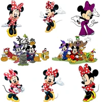 mickey mouse iron on patch for clothing diy heat transfer sticker for child sewing clothes boys girls t shirt cartoon appliques