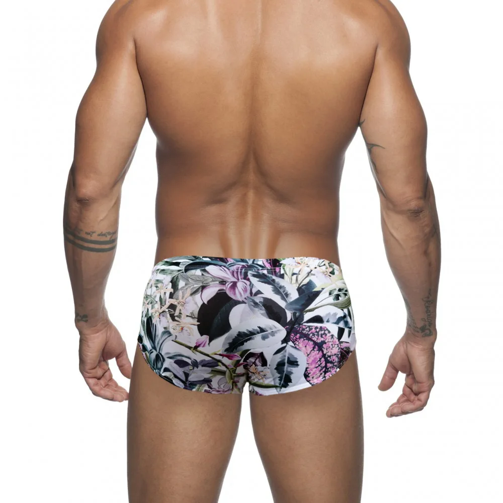 Мужские плавки для плавания с мешочком пениса мужские принтом в виде листьев и
