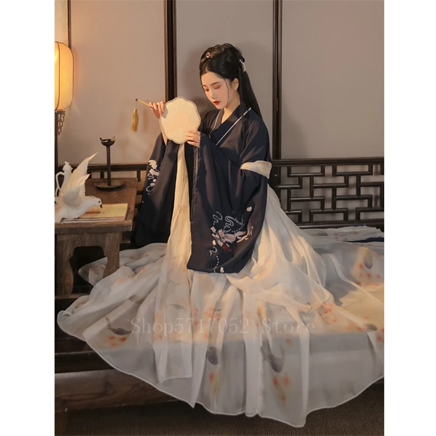 Сказочное женское платье ханьфу традиционная китайская одежда праздничный