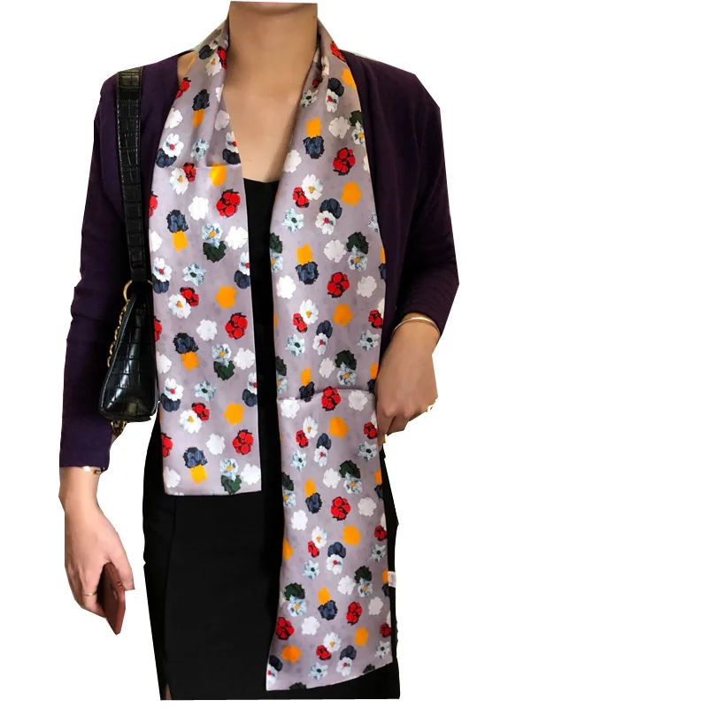 

2021 Fashion 100% Real Silk Scarf New Luxury Scarves Women Female Shawl High Quality Hijab Pashmina Foulard Poncho Bandana