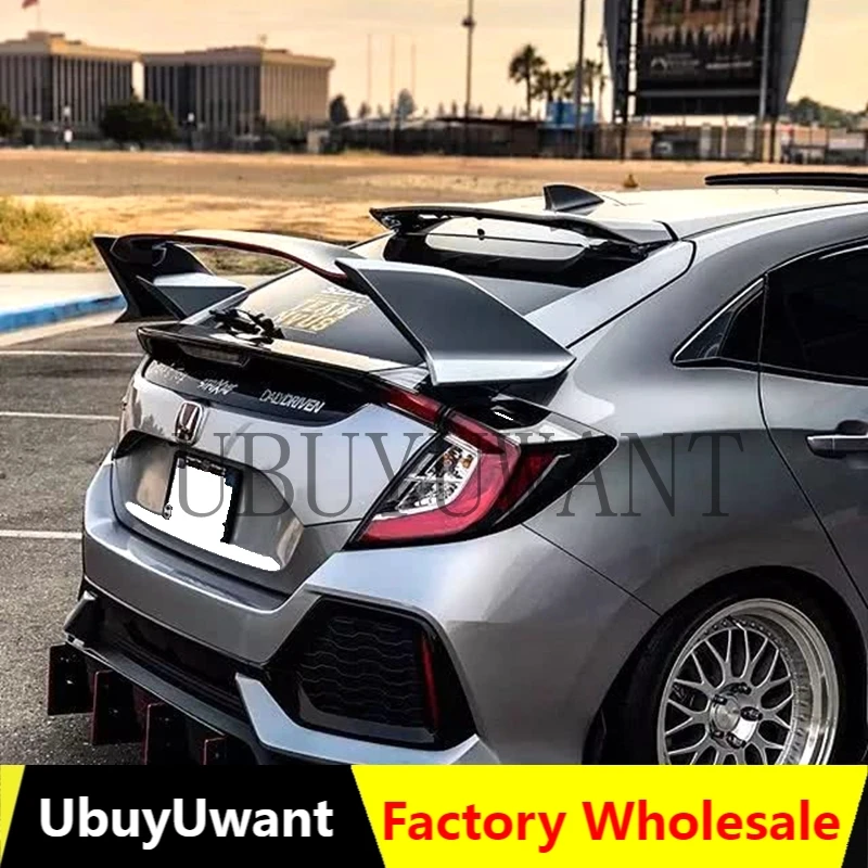 Автомобильные аксессуары для Honda Civic Hatchback 2016 2017 2018 ABS задний спойлер багажник