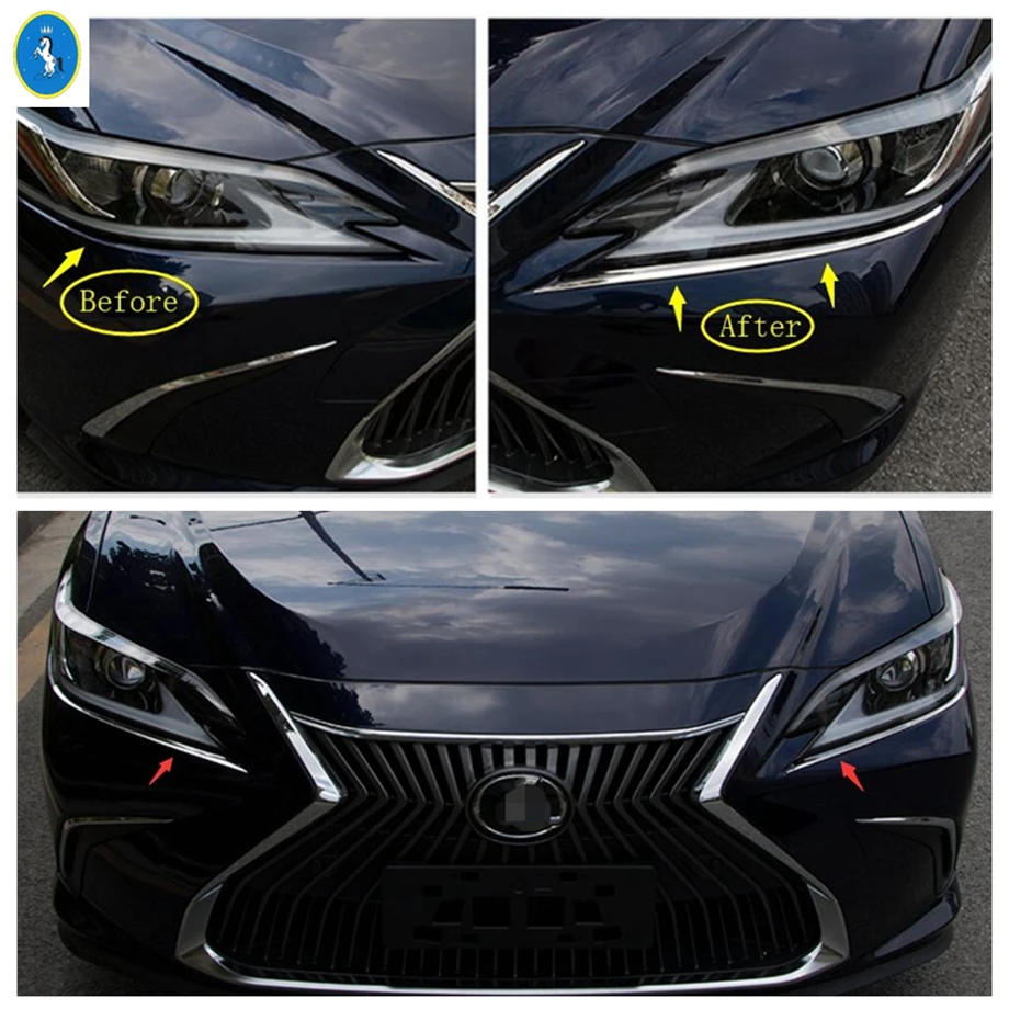 Передние Налобные фонари лампы лента для век накладки аксессуары из нержавеющей