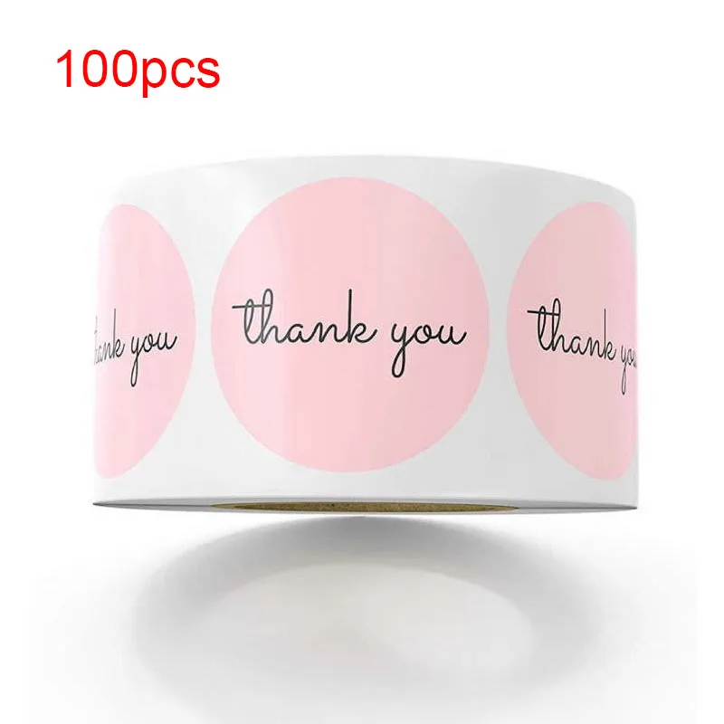 Наклейки круглые 100 шт./лот 2 5 см розовые | Дом и сад