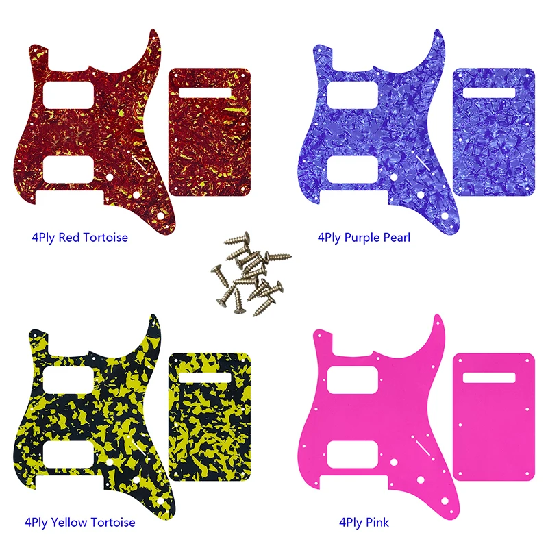 

Xinyue Custom Guitar Pickguard -For US 11 Screw Holes Strat With Floyd Rose Tremolo Bridge Single HH Scratch Plate & Back Plate
