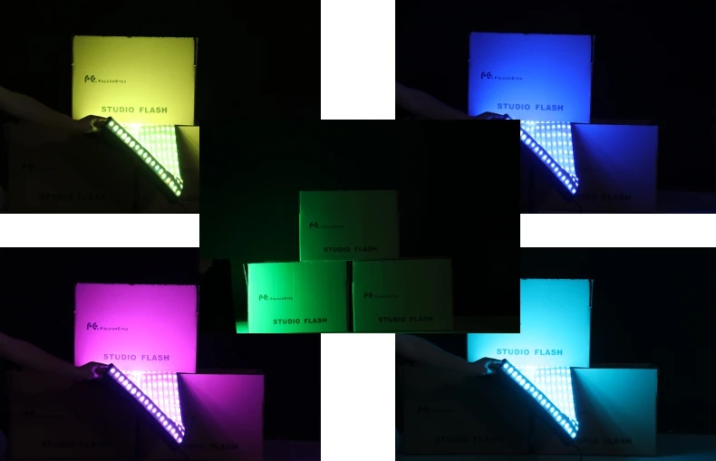 Falcon Eyes RGB 200W 2700K ~ 9999K Портативный гибкий скручиваемая ткань для видеосъемки в