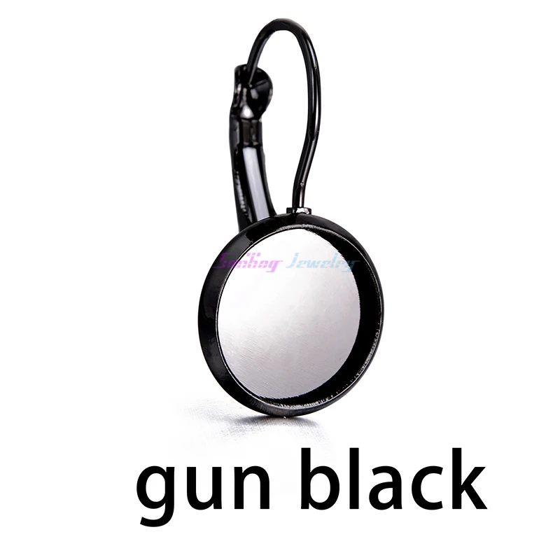 Gun Black 50 шт. 8 мм-25 мм Камея стекло кабошон античная бронза Посеребренная Французский рычаг ободок пустые серьги задняя часть база для DIY серьги - Цвет: Gun Black