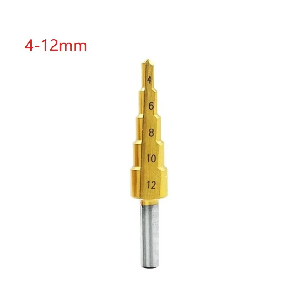 

3pcs 4-12/4-20/4-32mm Drill Bit Kit HSS Steel Large Step Cone Titanium Coated Metal Drill Bit For Cutting Holes Power Tools