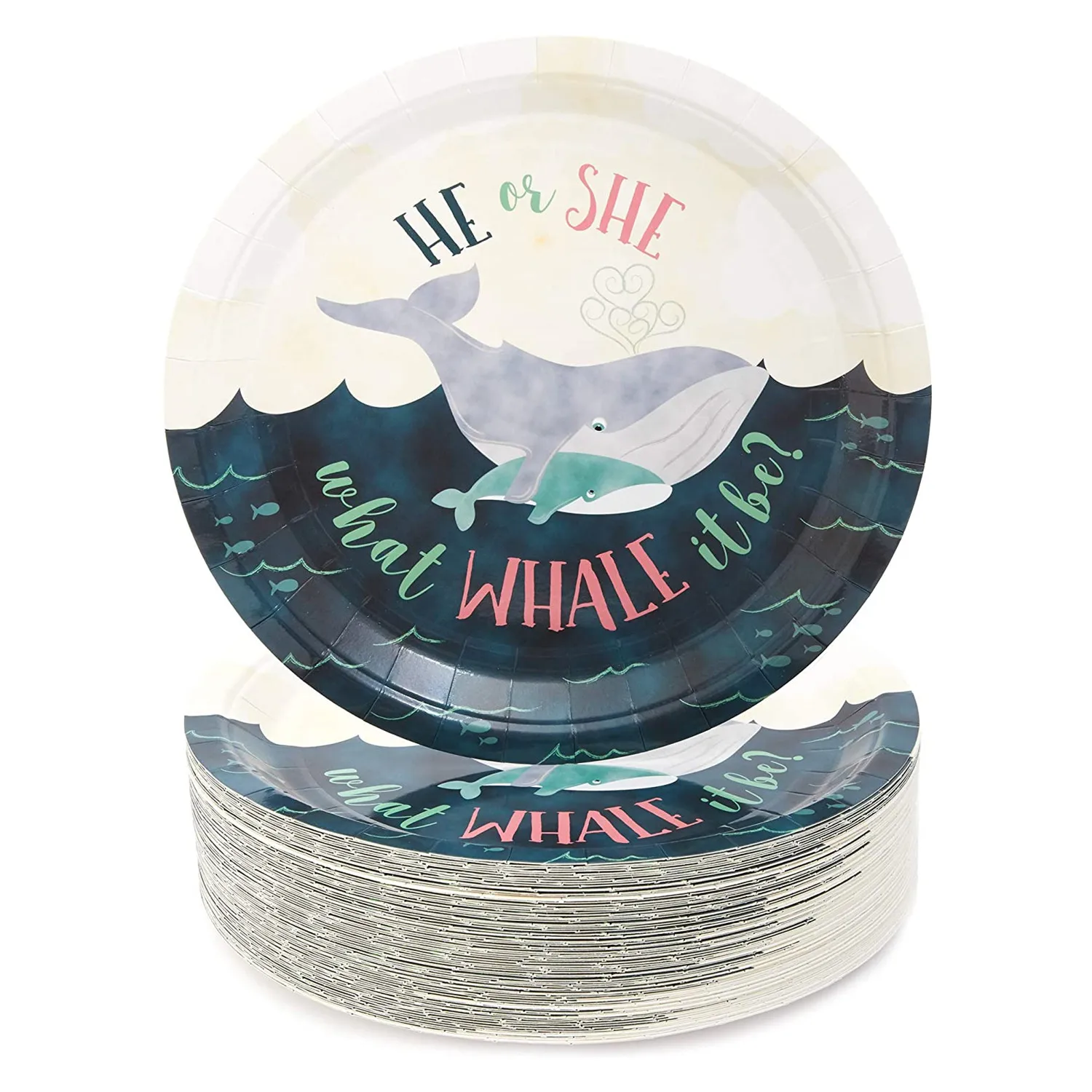 

8pcs/lot Underwater World Shark Paper Plates Boy Or Girl Gender Reveal Party Boy Or Girl Baby Shower Kids Birthday Party Decor